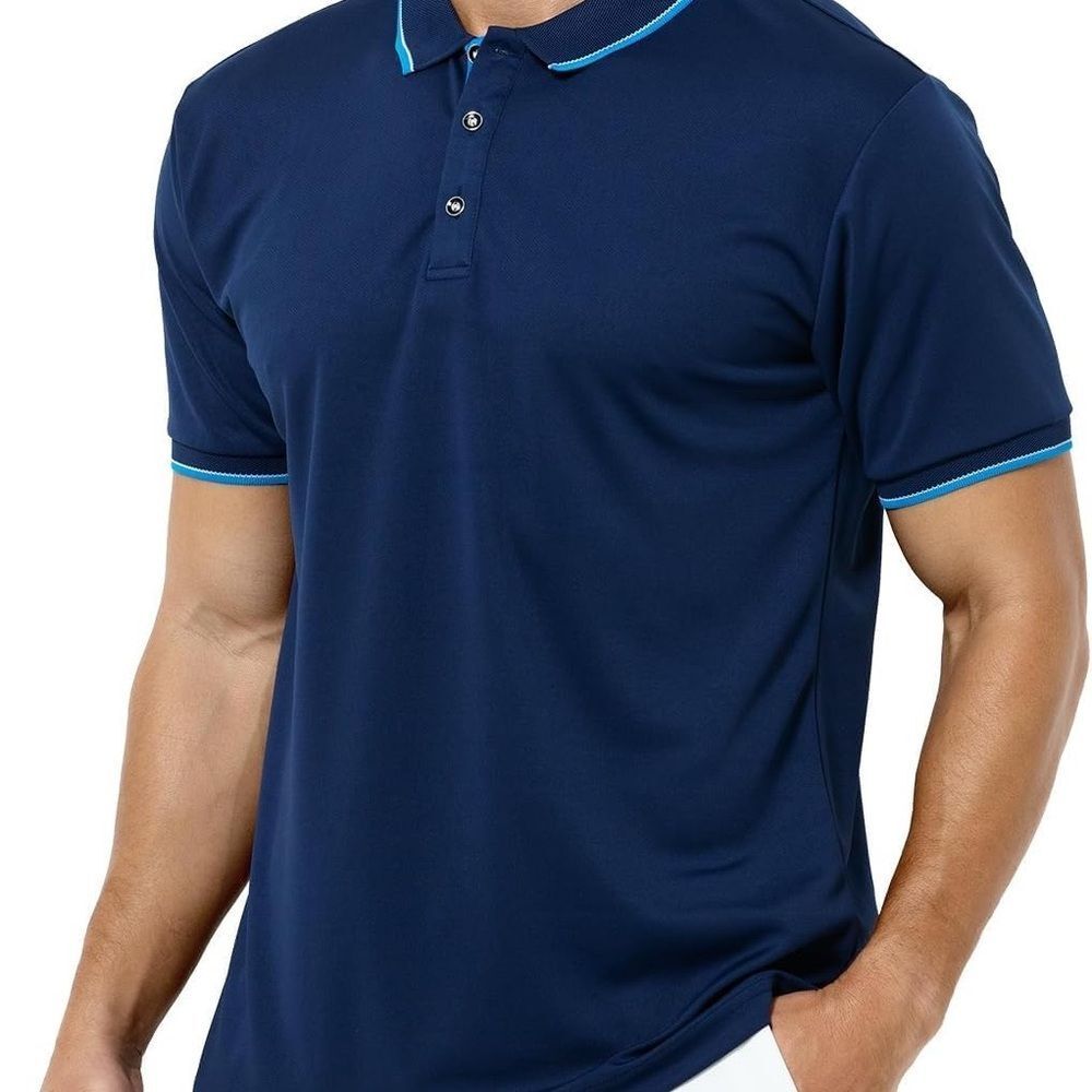 Banana Republic Dark Blue Polo Luxury Touch with Light Blue Accents